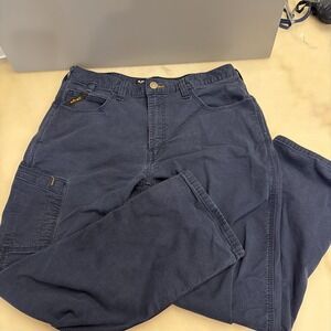 Ariat Rebar Pants Mens Size 35/30 M4 Relaxed Straight Navy Blue Workwear